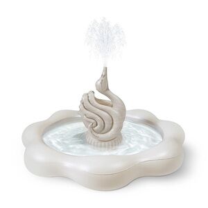 Elegant Cream Swan Fountain Decoration